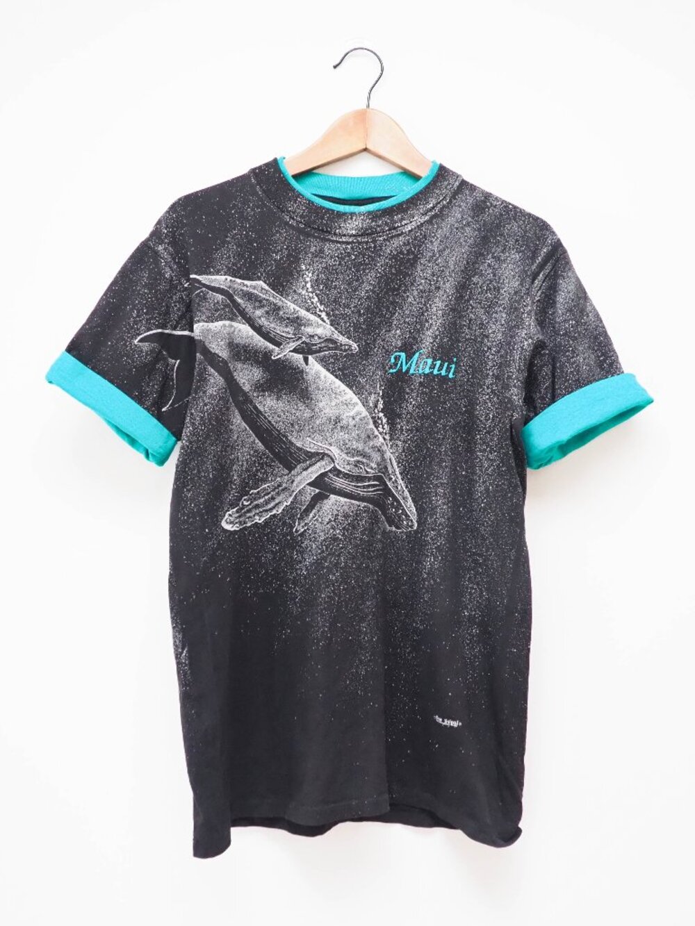 All over Whale Shirt - Large - Vtg 1991 San Segal Maui Souvenir